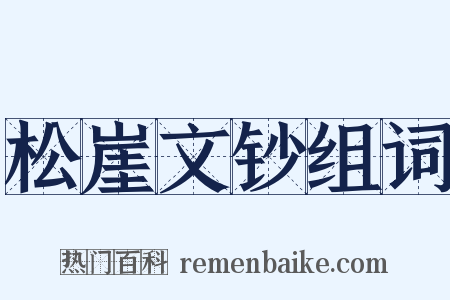 松崖文钞组词是什么意思的图片